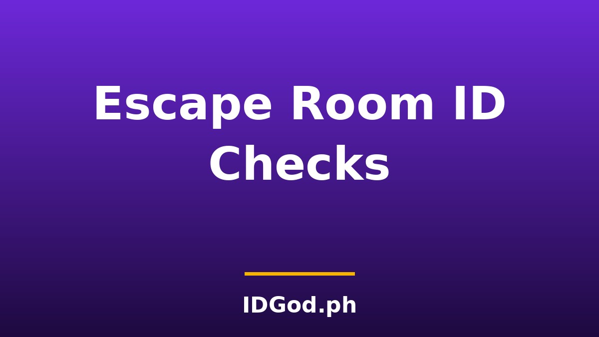 Escape Room and Axe Throwing ID Checks: Group Booking Rules