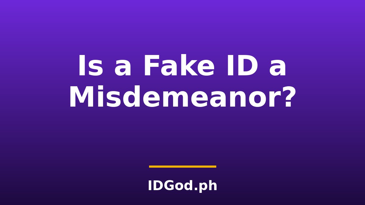 Is a Fake ID a Misdemeanor? Laws & Penalties