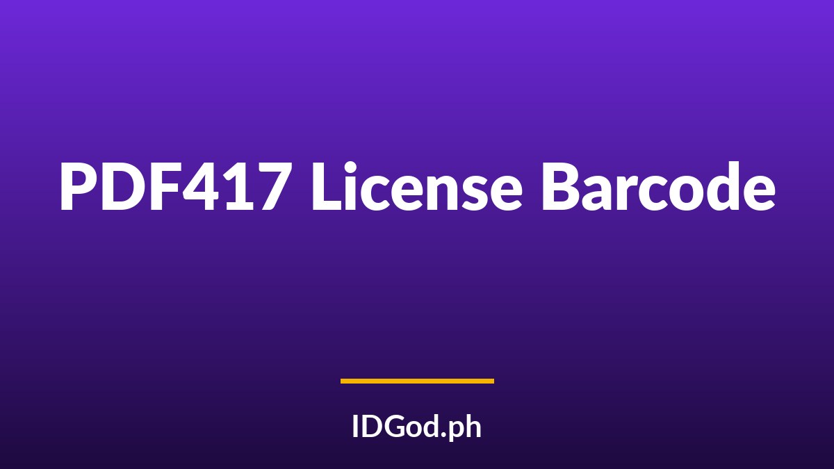 What the PDF417 Barcode on a Driver's License Encodes