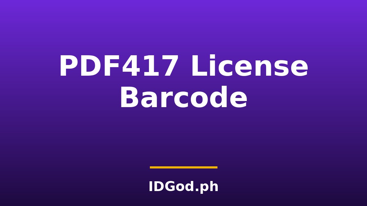 What the PDF417 Barcode on a Driver's License Encodes