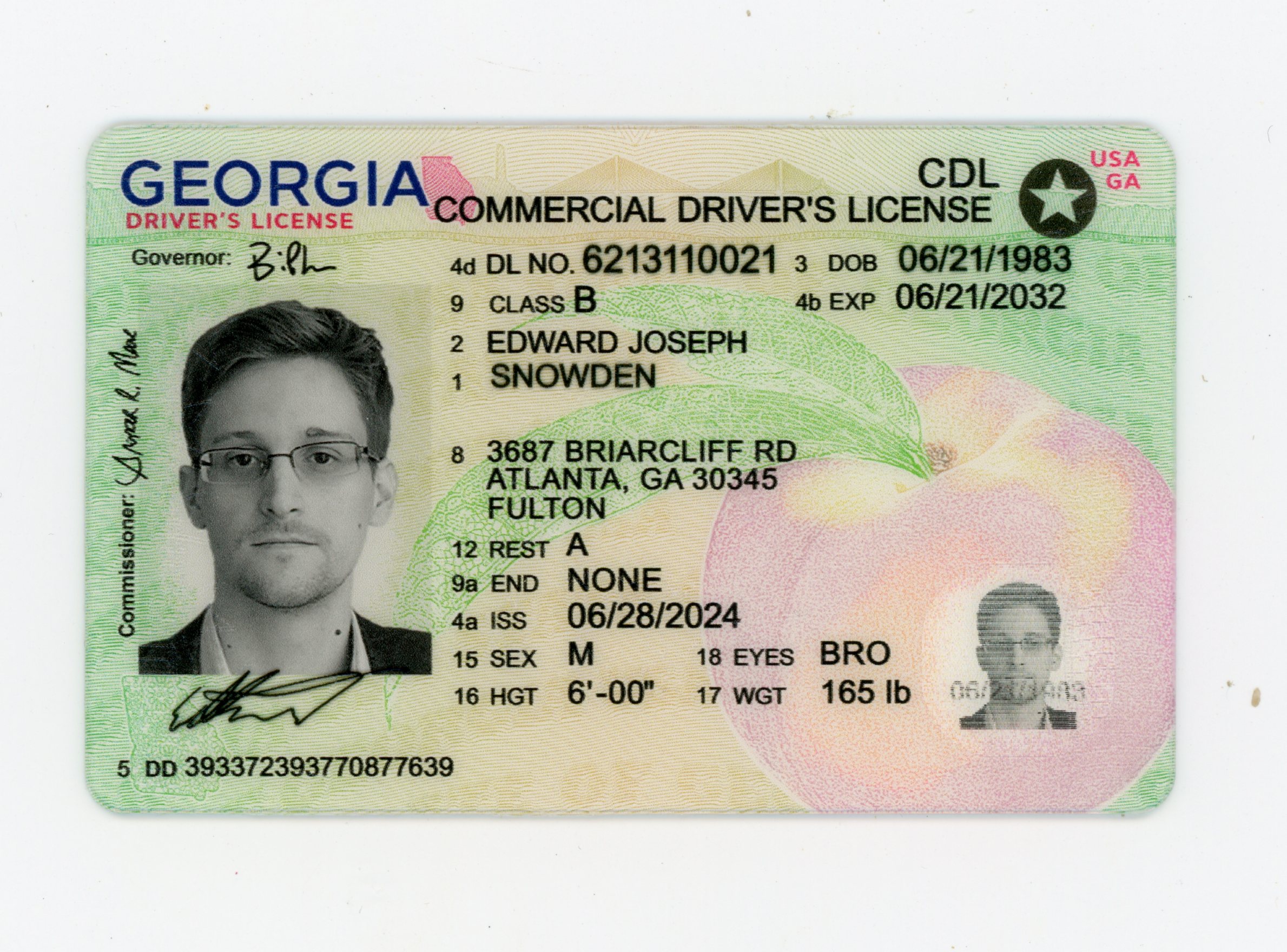Fake Georgia Polycarbonate CDL Fake ID