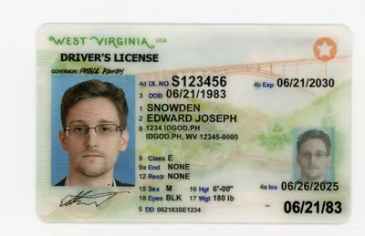 West Virginia Polycarbonate - Official State Material Fake ID Fake ID