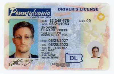 Pennsylvania Polycarbonate - Official State Material Fake ID Fake ID