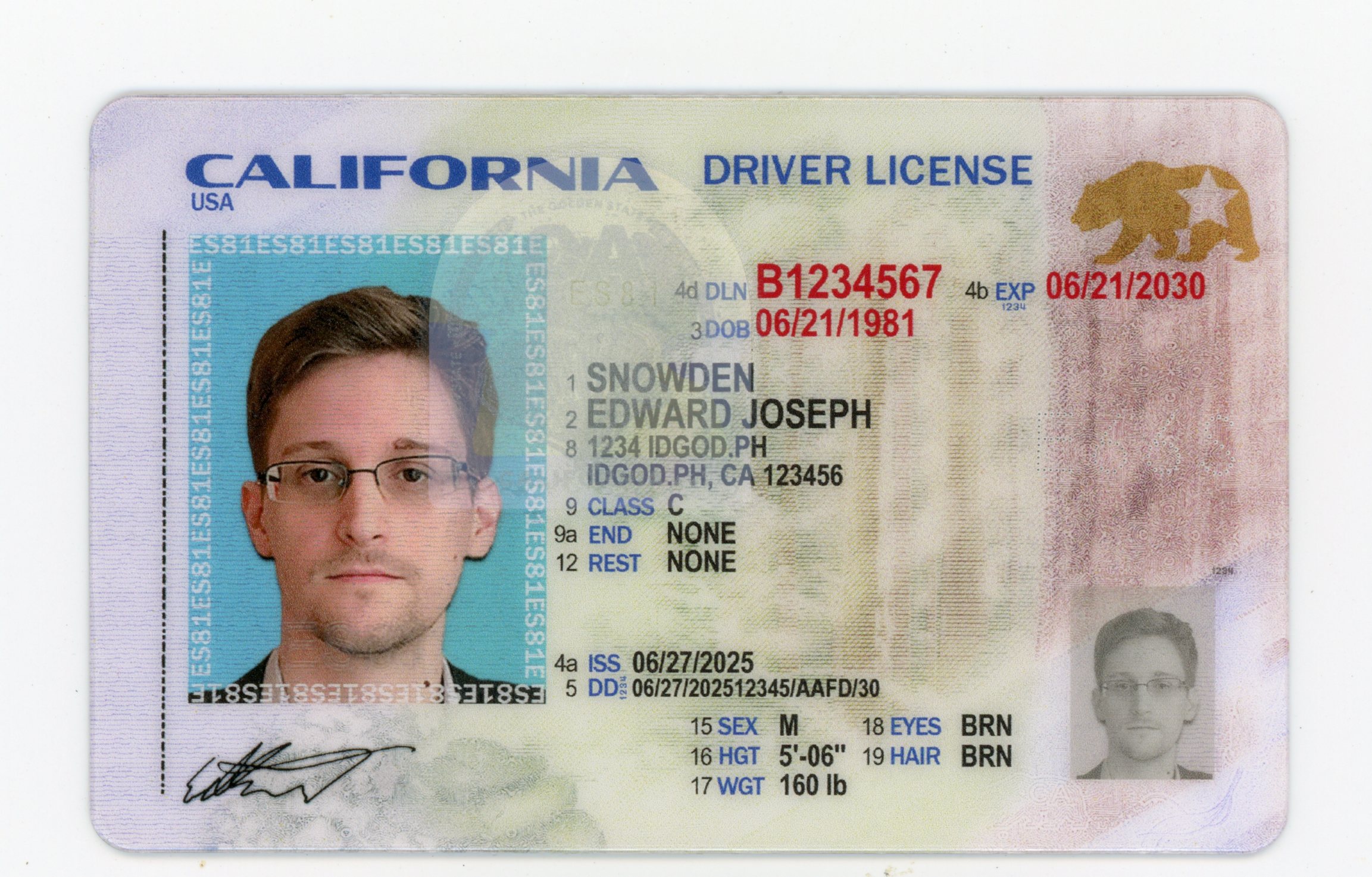 2026 California DMV Polycarbonate Fake ID
