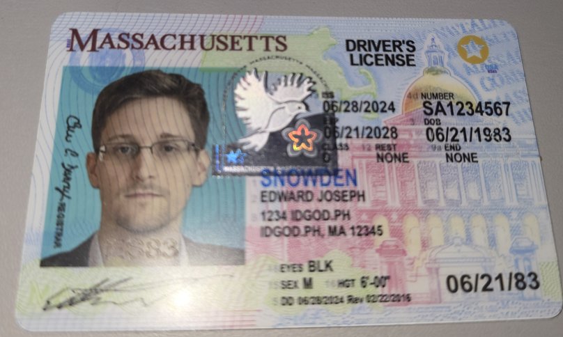 Massachusetts Polycarbonate - Official State Material Fake ID