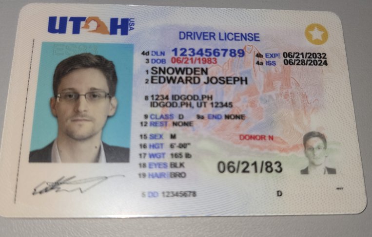Utah Polycarbonate - Official State Material Fake ID