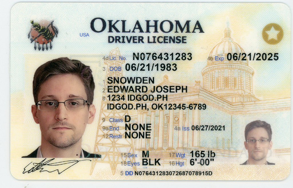 Oklahoma Polycarbonate - Official State Material Fake ID