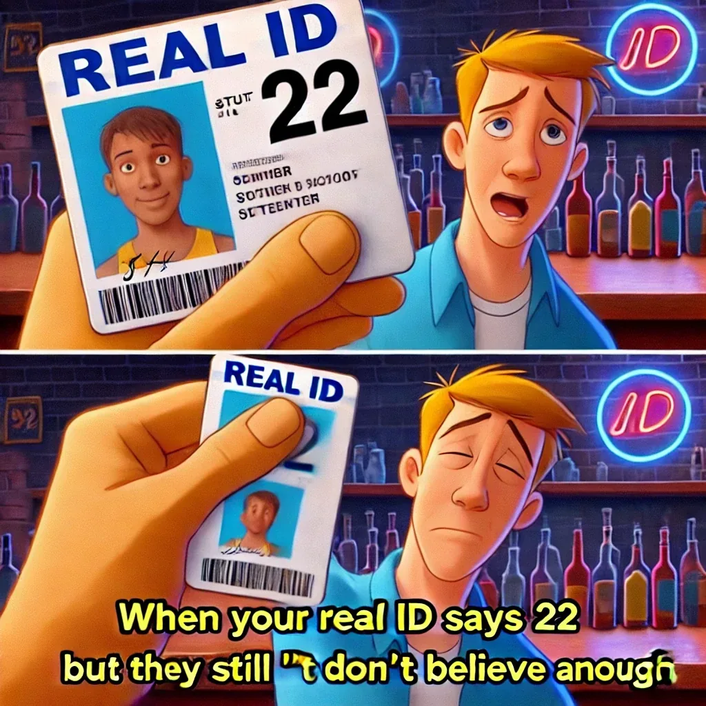 Low quality fake ID meme